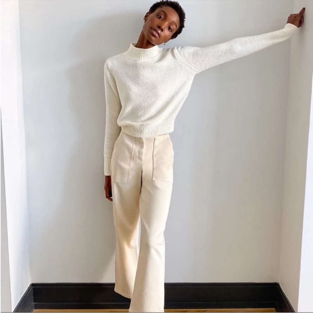 Aritzia mockneck sweater in pink